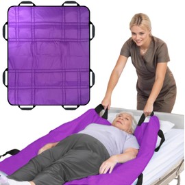 Upgrade 3-Layer Comfort Positioning Bed Pad, 48” x 40”, with Reinforced Handles – Washable Waterproof Transfer Board for Turning, Inconvenience Care Transfer Sheet (Lavender Purple)