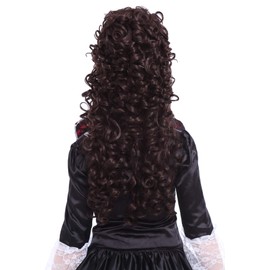Nuoqi 31.5" Women's Wig California Marie Antoinette Cosplay Costume Long Hair Curly Wavy Full Head Party Hairpiece Dark Brown