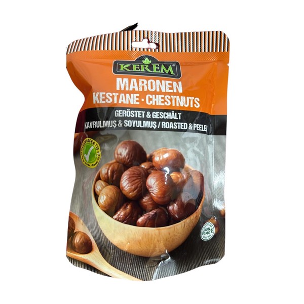Whole Cooked Chestnuts 125g - Naturally Sweet & Nutty, Low