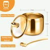 holoith Sugar Container with Glass Lid and Spoon - 10oz