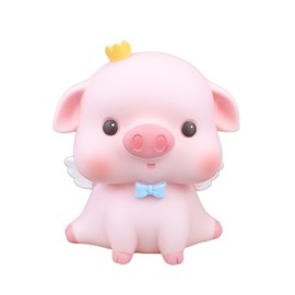Piggy Bank Cute Cartoon Pig Shape Small Portable Piggy Bank Decorative Ornament for Little Girls Children 1089-6 Large Cute Pig with Eyes Open 1