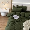 JIYUAN 100% Washed Cotton Duvet Cover Set Comfy Simple Style