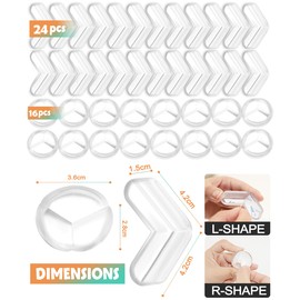 Corner Protector for Baby (40-Pack),Table Corner Protectors for Baby Corner Guards，Baby Proof Clear Safety Guards，24 L-Shaped and 16 Round-Shaped Furniture Corner Covers for Baby Child Keep Safe