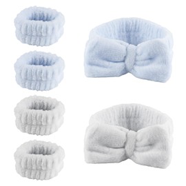 6 Stück Handgelenk Waschband & Abschmink Skincare Haarband Kosmetik Set, Elastisch Gesicht Wasch Armbänder, Mikrofaser Makeup Schweissband SPA Gesicht Stirnband für Frauen Yoga Skincare Produkte
