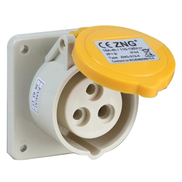 PRO ELEC PELB0122 16A, 110V, Panel Mount CEE Socket, 2P+E,