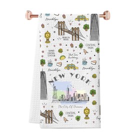 WCGXKO New York Souvenirs and Gifts New York The City of Dreams Kitchen Towel New York City Gift (New York Towel CA)