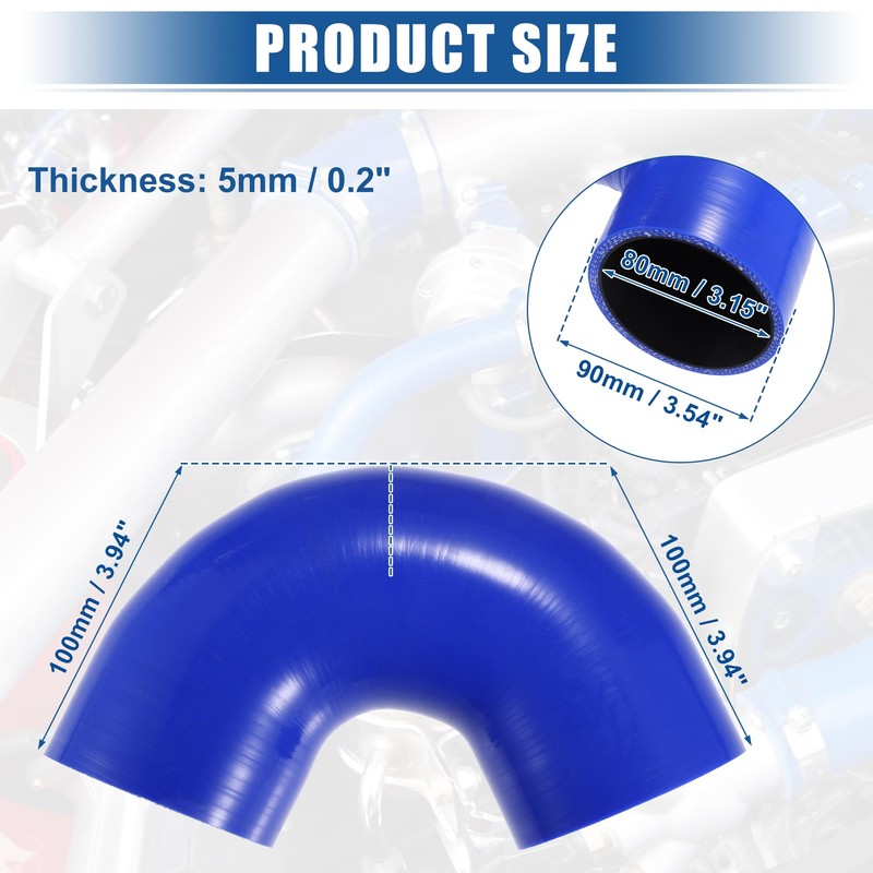 QUARKZMAN Auto Kupplung Silikon Schlauch 80mm 3.15" Innendurchm. 135 Grad