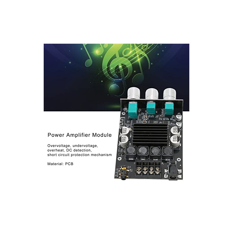 ZK-1002T BluetoothH 5.0 Amplifier Board, 2x100W Dual Channel HiFi Subwoofer