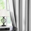Lotusolution Full Blackout Black Stripe Window Curtains 84 Inches Long