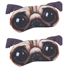 Animal Graphic Eye Mask 3 Bulldogs, 1 Pack, 2 Pieces / 동물 그래픽 안대 3 불독, 1개입, 2개