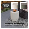 LeisureMod Modern Side Table Round Fiberstone Top Accent End Table