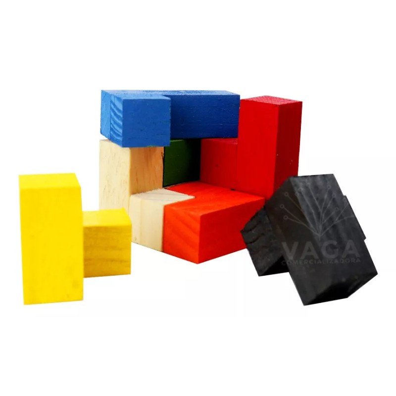 Vaga Cubo Soma Didactico De Madera Colores 6 Cm
