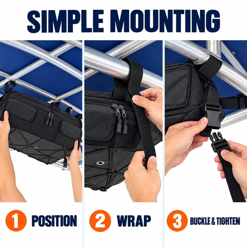 600D Oxford T-Top Boat Life Jacket Storage Bag, 35 x