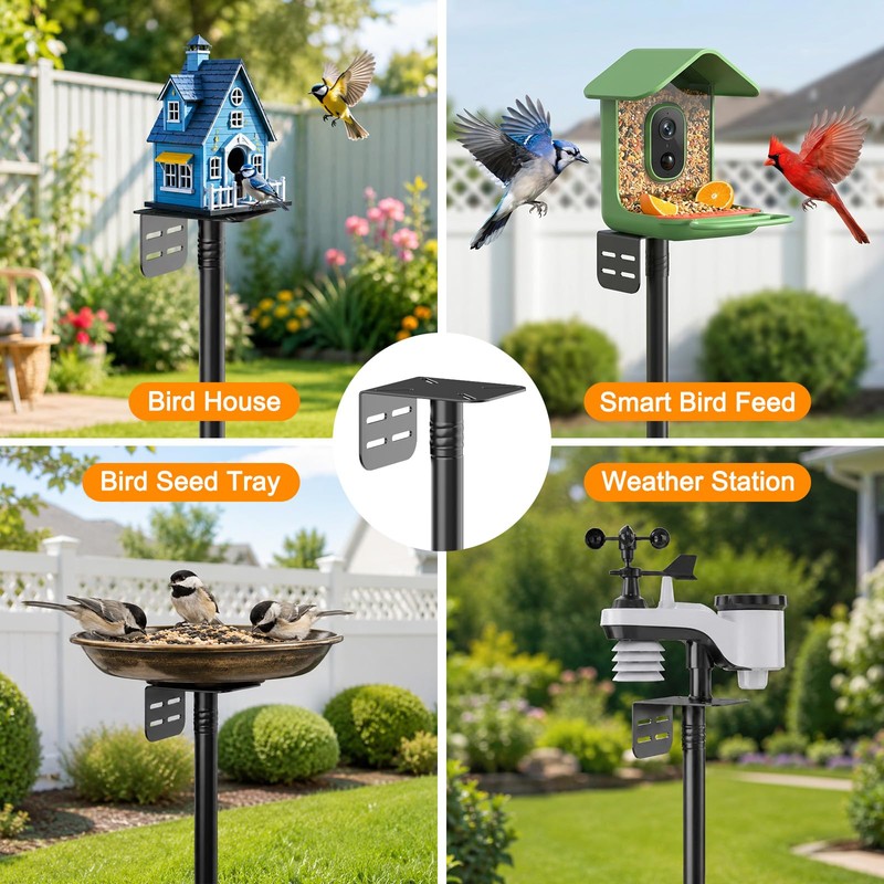 tinnmao Bird Feeder Pole 100 Inch with Squirrel Baffle and