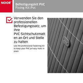 NOOR Privacy Screen Mounting Kit PVC Weatherproof Anthracite Pack of 26 Mounting Clips for Privacy Screens, Garden Fences and Wind Protection for Balconies