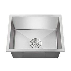 OUGOO 25x 18 inch Kitchen Sink Drop-in Tight Radius 18 Gauge Stainless Steel Undermount Handmade Kitchen Sink Single Bowl