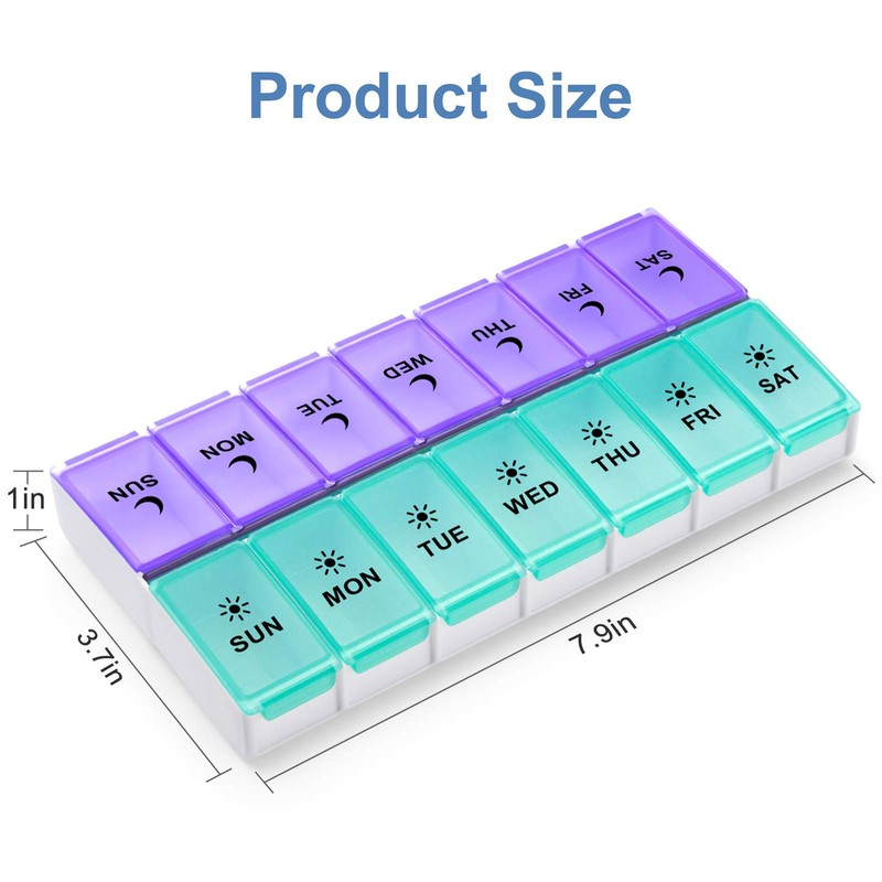 DANYING Large Pill Organizer 2 Times a Day, Weekly Pill