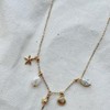 ALRNBY Gold Charm Necklace for Women Dainty Boho Pearl Shell