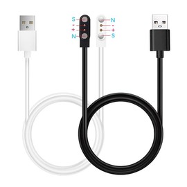 2 Pin Chargers for GloryFit Smart Watch  2-Pack [Model A + Model B One fit] 2.8mm Magnetic USB Charging Cable Watches with The Gloryfit app - Color: Black-4mm