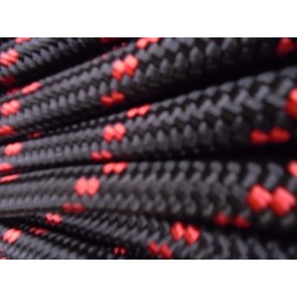 7/16 Inch Double Braid Polyester Rope, Black and red (150 feet)