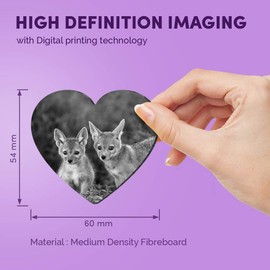 1 x Heart MDF Magnets - Jackal Dog Wolf Coyote Puppy 35335
