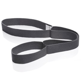 BODYMATE Stretch Yoga Strap with 3 Loops - Fixed Length (Not Elastic) - 100% Cotton - 75 x 3.8 cm