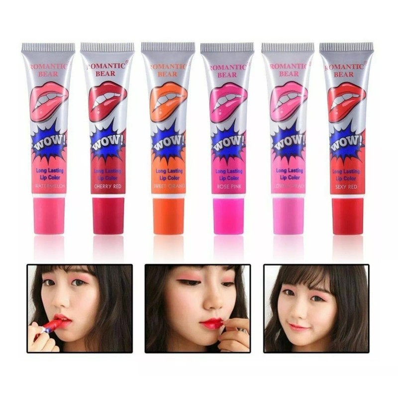 Wow Romantic Bear Set 6 Labiales Romantic Bear Indeleble Tinta