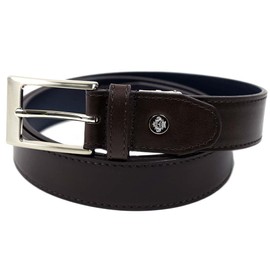 Orobianco ORB-010812D Men's Business Belt, Unchecked, Made in Japan, Cowhide Leather, Genuine Leather, 2. Dark Brown