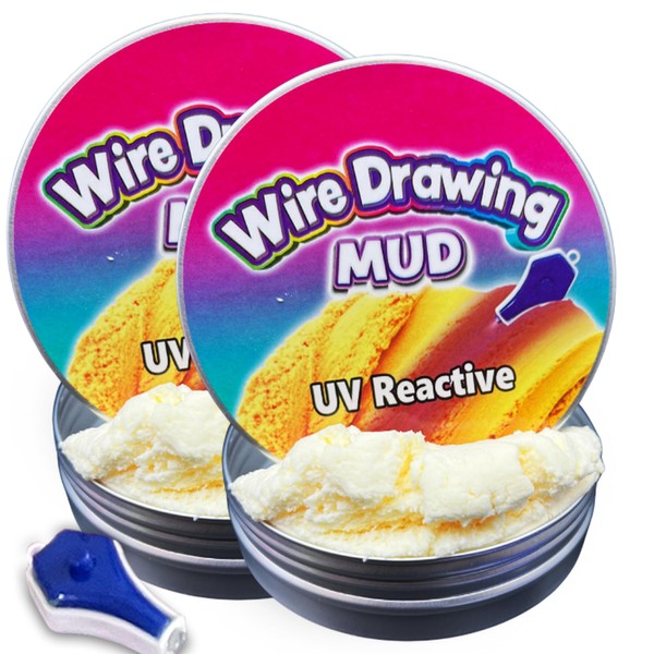 UV Reactive Mud - 2 x Squeezable Exciting Putties Non-Toxic