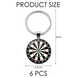 CYNOSURETECH 6 Pieces Darts Keychains, Unique Sports Keychains for Darts Enthusiasts, Multicolored