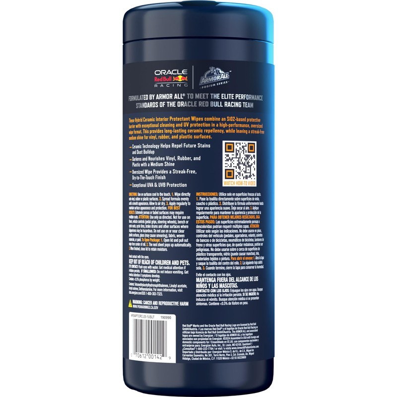 Armor All Podium Series Hybrid Ceramic Medium Shine Protectant Wipes,