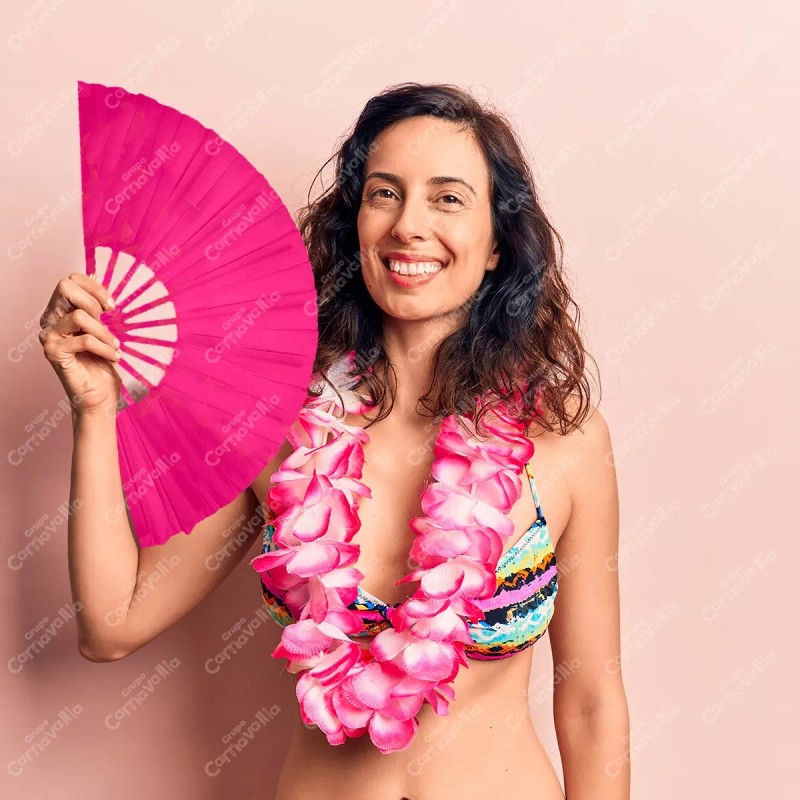 Grupo Carnavallia Abanico Grande Pericón Fucsia Plástico Truena Al Abrir