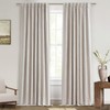QJmydeco Natural Linen Pinch Pleated Blackout Curtains & Drapes 96
