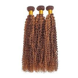 Tuheerst Capelli Umani Veri Vergini Brazilian Capelli Veri Tessitura Brazilian Human Hair Bundles Curly Bundles 3 Bundles Human Hair P430 Brown Double Weft 100% Remy Hair 32 32 32 Pollice