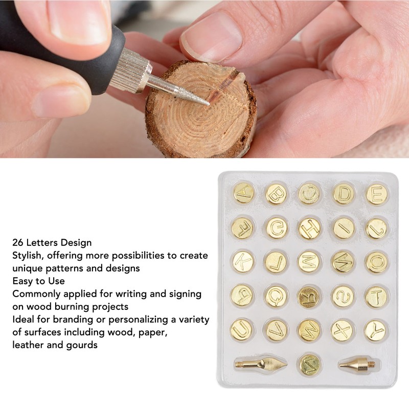 Letters Burning Tip 26 Letters Brass Alphabet Carving Tip for