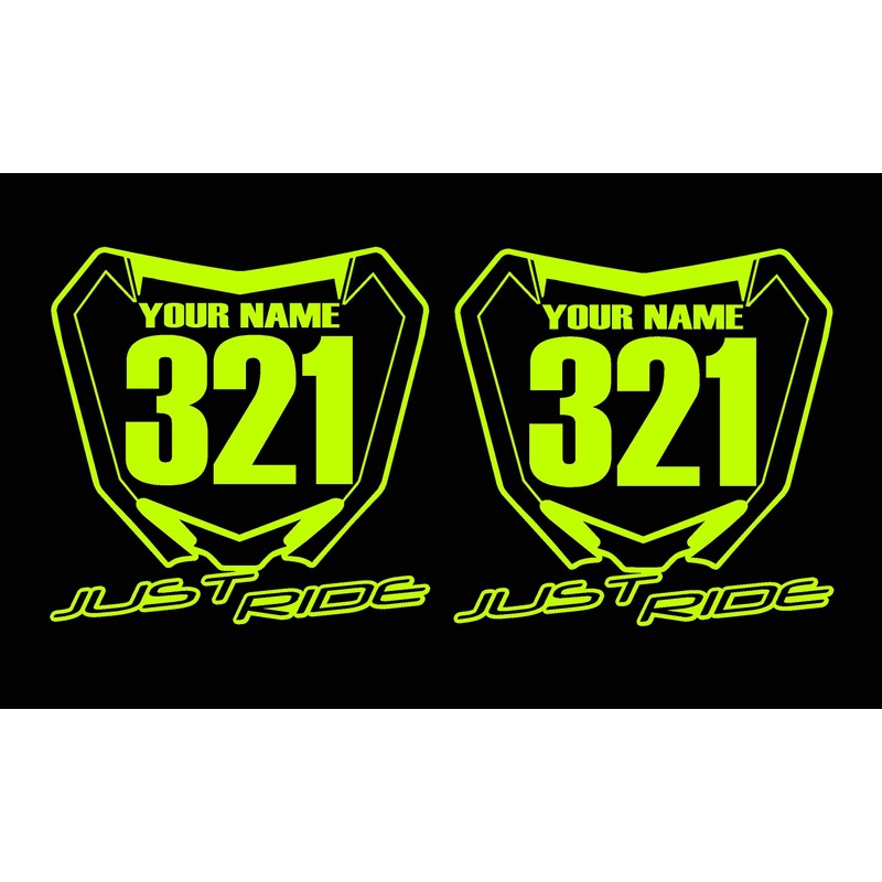 JUST RIDE Motocross Number Plate Replica Decal Stickers RM RMZ