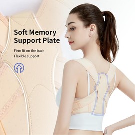 Posture Corrector for Women and Men: Adjustable & Breathable Upper Back Brace - Posture Support for Sitting Work & Daily Use (Medium)