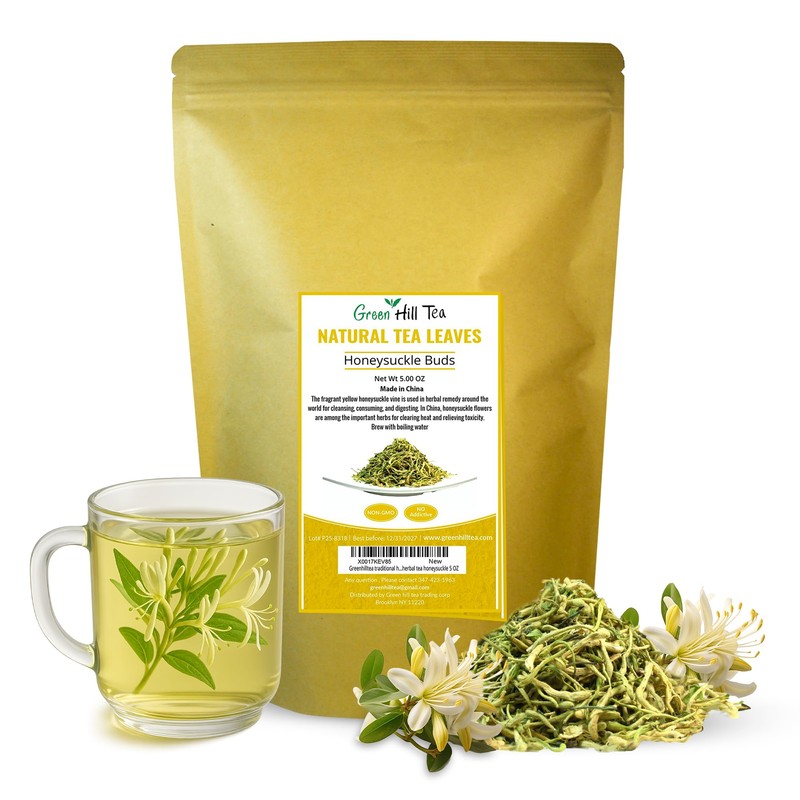 Greenhilltea traditional health herbs, Premium Honeysuckle buds 5 OZ (142