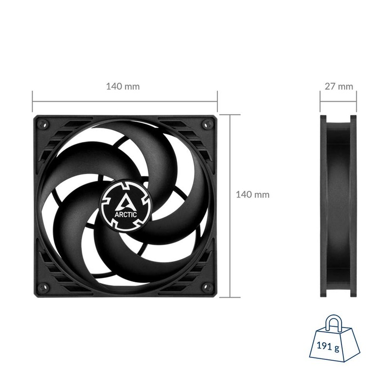 ARCTIC P14 (5 Pack) - PC Fans, 140mm Case Fan,