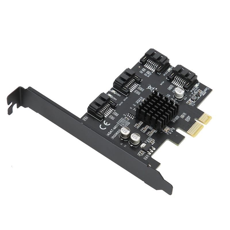 SATA3.0 to PCI E Expansion Card Black ABS 4 Port