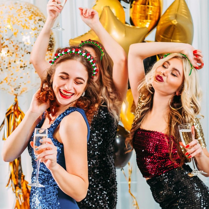 Christmas Headband, Pack of 2 Christmas Hair Accessories with Red