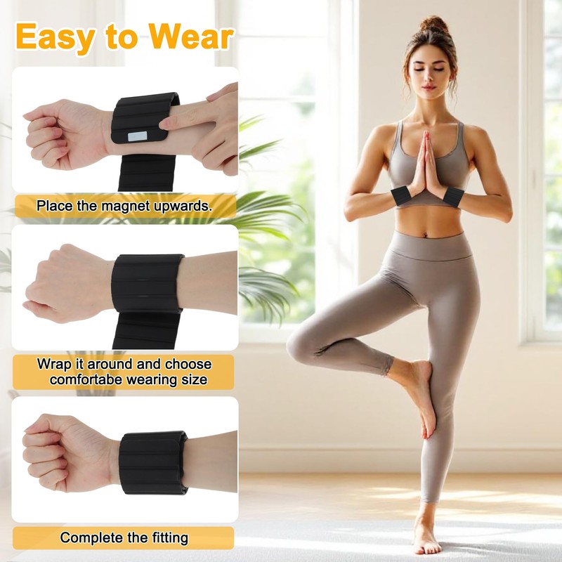 GLIDESMOOTH Wrist Weights, 1.1LB Each Stackable Magnetic, Adjustable Ankle Weights