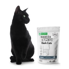 Nature's Protection Dry Cat Food - Grain Free, High Protein Cat Food Dry Kibble for Indoor Adult Cats with Dark Fur - Sensitive Stomach, No Tear Stains & Hairball (Superior Care - Herring, 14.11 oz)