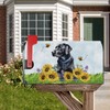 YINENA Sunflower Black Labrador Dog Mailbox Cover Magnetic Standard Size