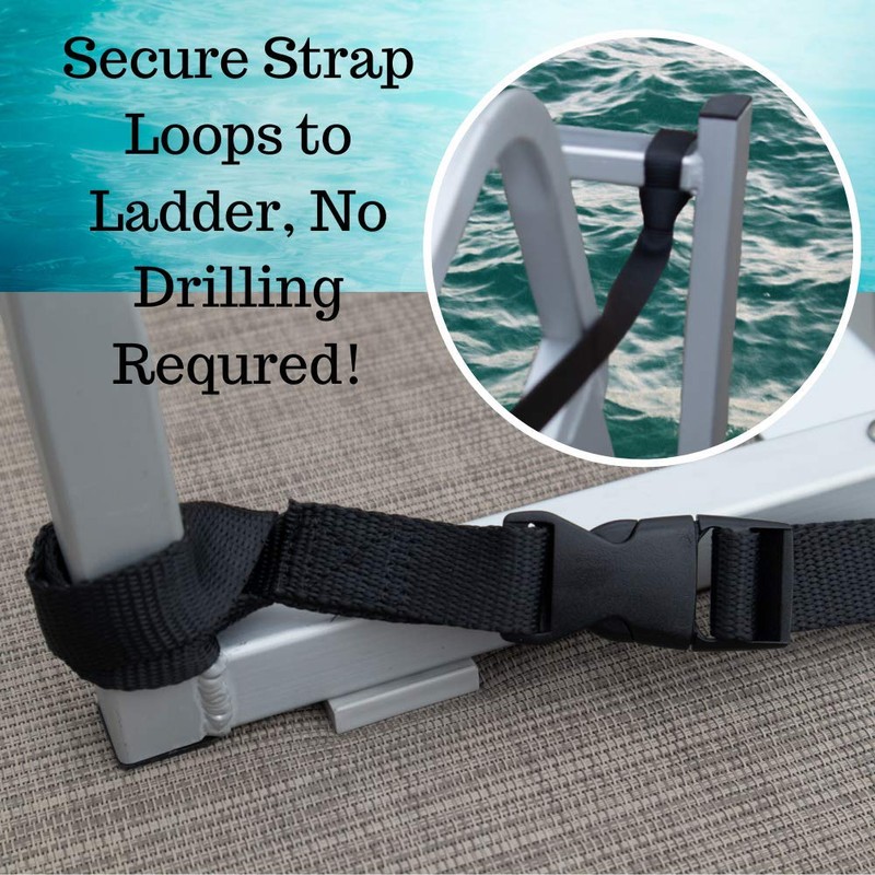 EZ-Xtend Pontoon Ladder Pull Up Strap Using Quick Release Buckle