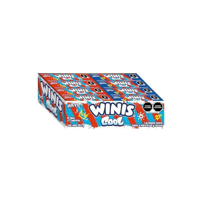 Winis Cool Tubo con 7 cuadretas de 2.6 g. Display