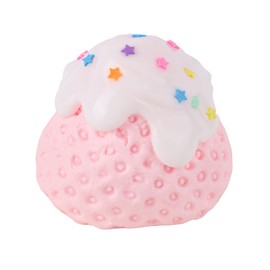 Strawberry Squeeze Toy, 7 cm Large Squishy Food, Cute Soft Squeeze Strawberry, Fidget Fun and Sensory Game, Kawaii Fruit, Anxiety, Novelty Toy for Children and Adults (Pink)