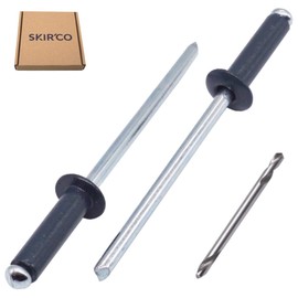 SKIR'CO Pack of 100 Painted Blind Rivets 4.0 x 12 mm Aluminium Blind Rivets DIN 7337 Dome Head Steel Mandrel Pop Rivets (Anthracite Grey RAL 7016)