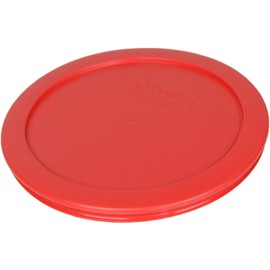 Pyrex 7201-PC 4 Cup Red Round Plastic Storage Lids - 6 Pack