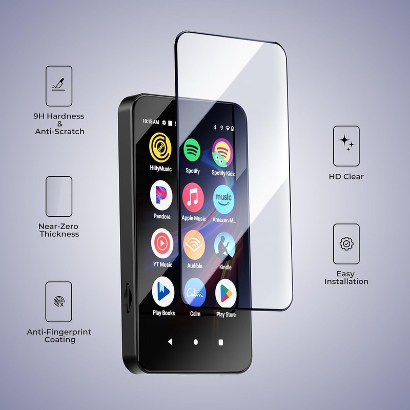 innioasis G5 MP3 Player Tempered Glass Screen Protector, 9H Hardness
